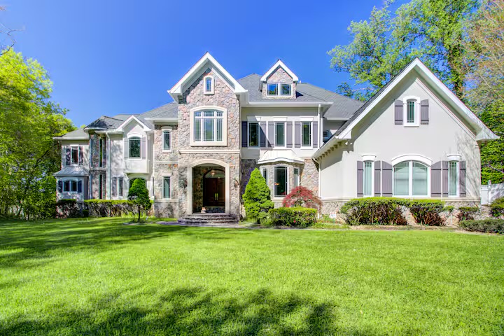The estate exterior in daylight